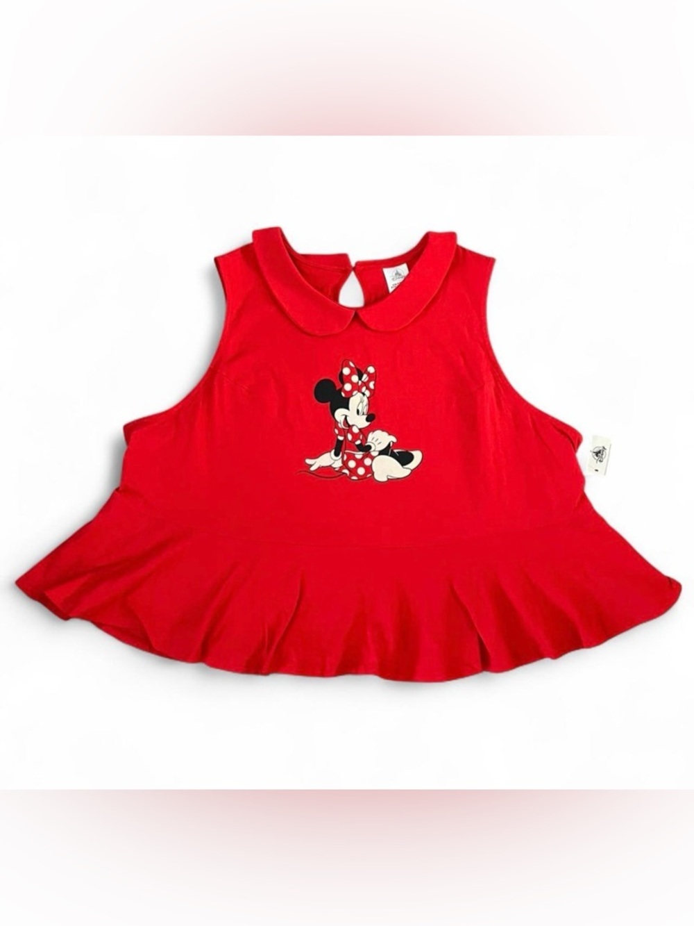 NWT Disney Plus Size 2x Minnie Mouse Red Sleeveless Peplum Blouse